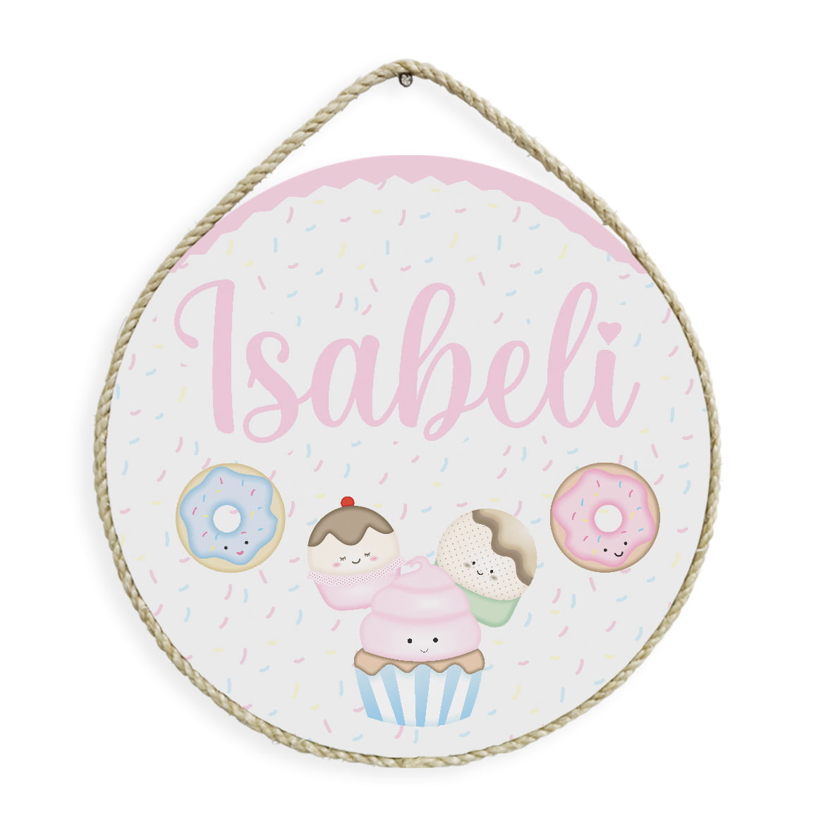 Porta Maternidade Docinho Rosa Quarto Infantil Personalizado PM106