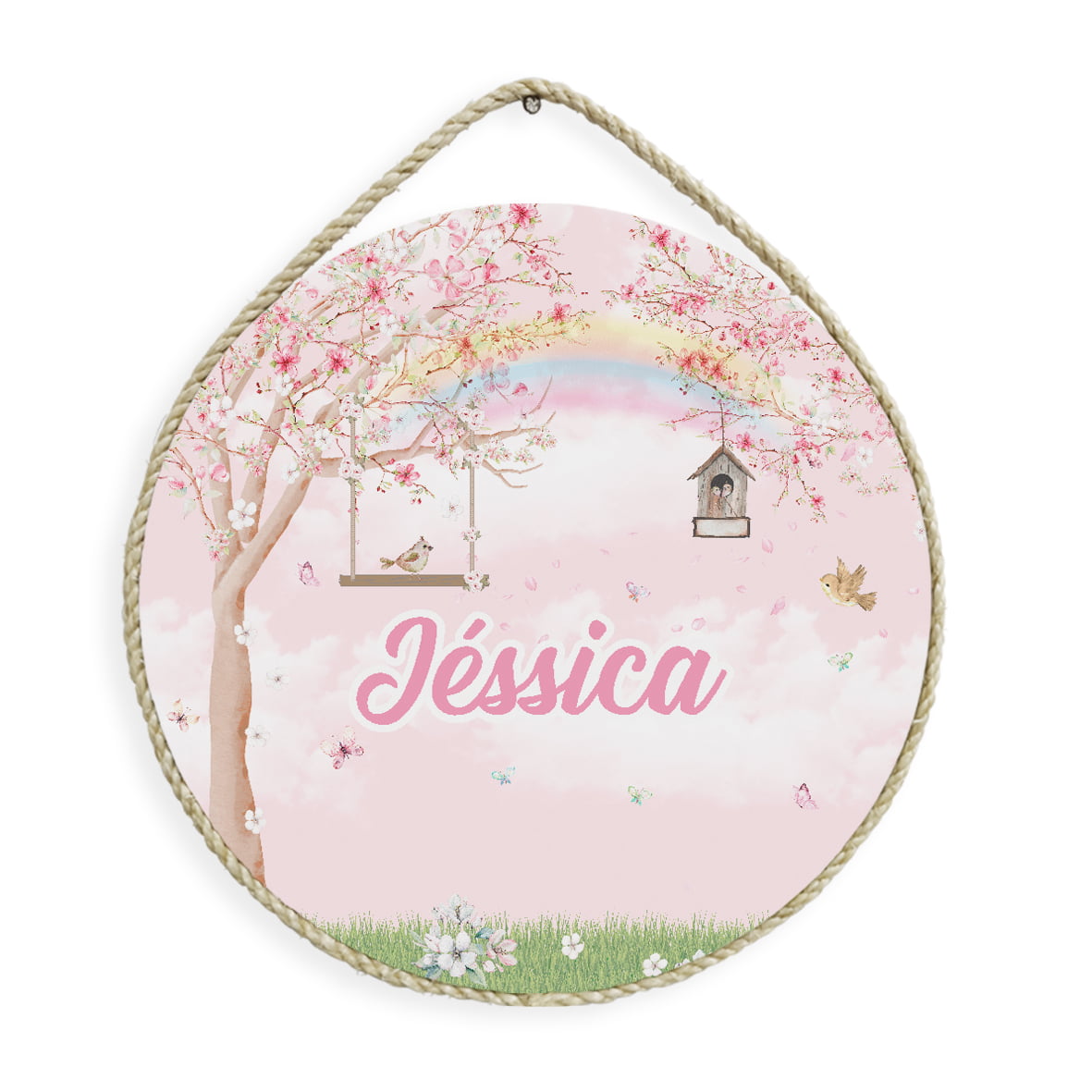 Porta Maternidade Personalizado Floral Jardim Encantado Rosa - PM705