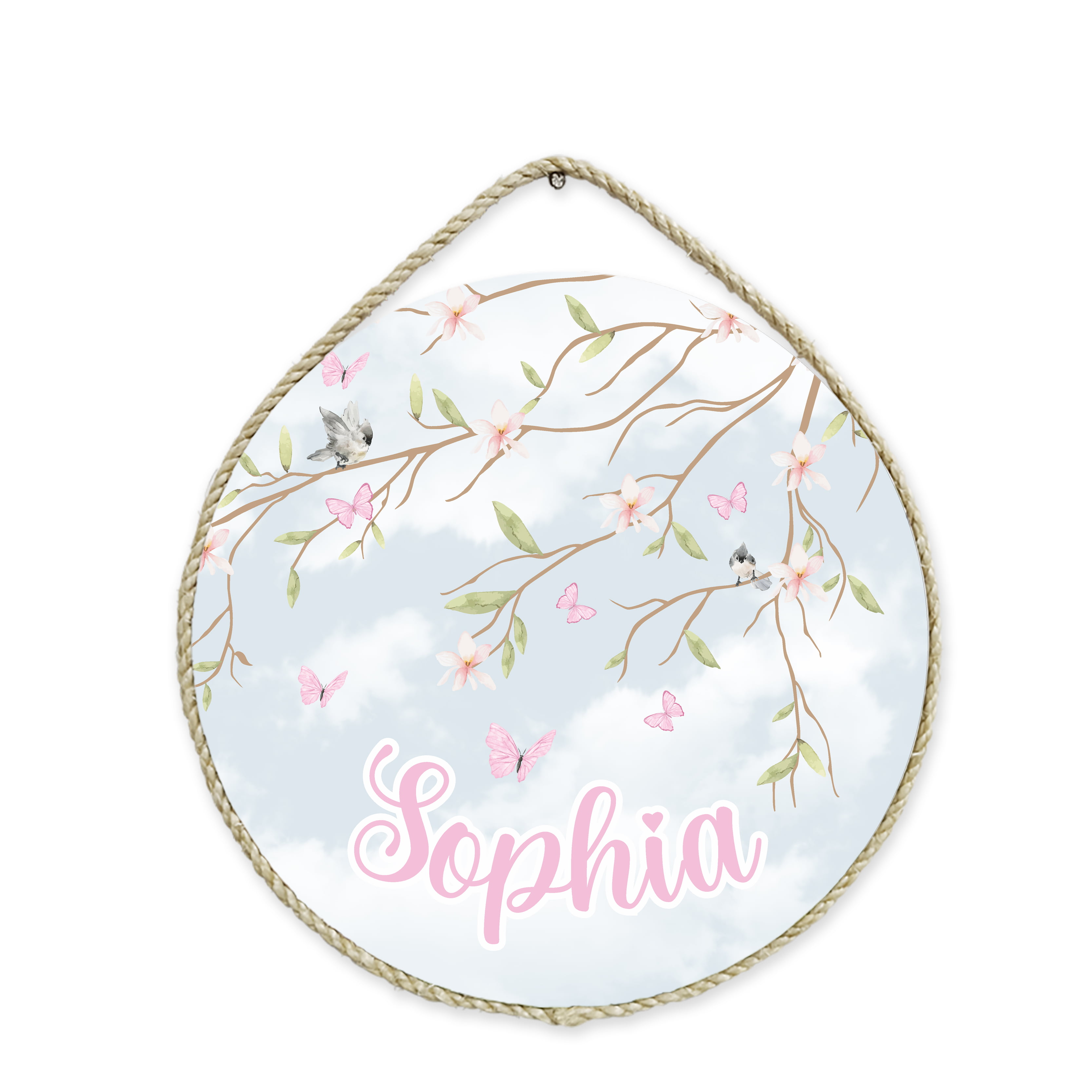 Porta Maternidade Floral Menina Quarto de Bebê Menina - PM12