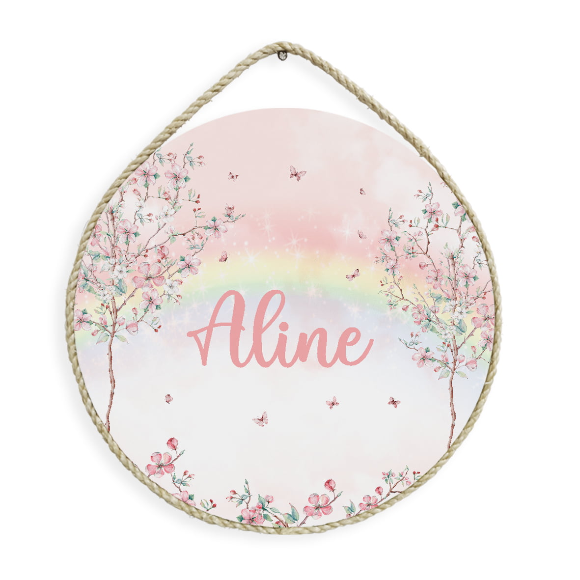 Porta Maternidade Personalizado – Flores, Árvores, Floral Arco-Íris Jardim Feminino