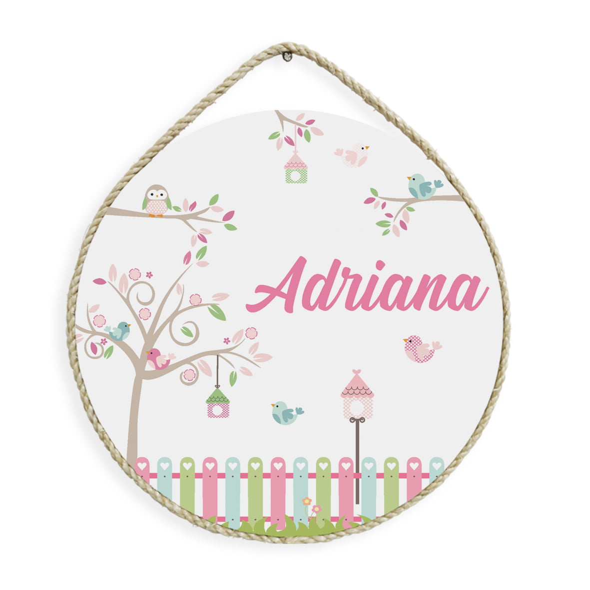 Porta Maternidade passarinhos jardim