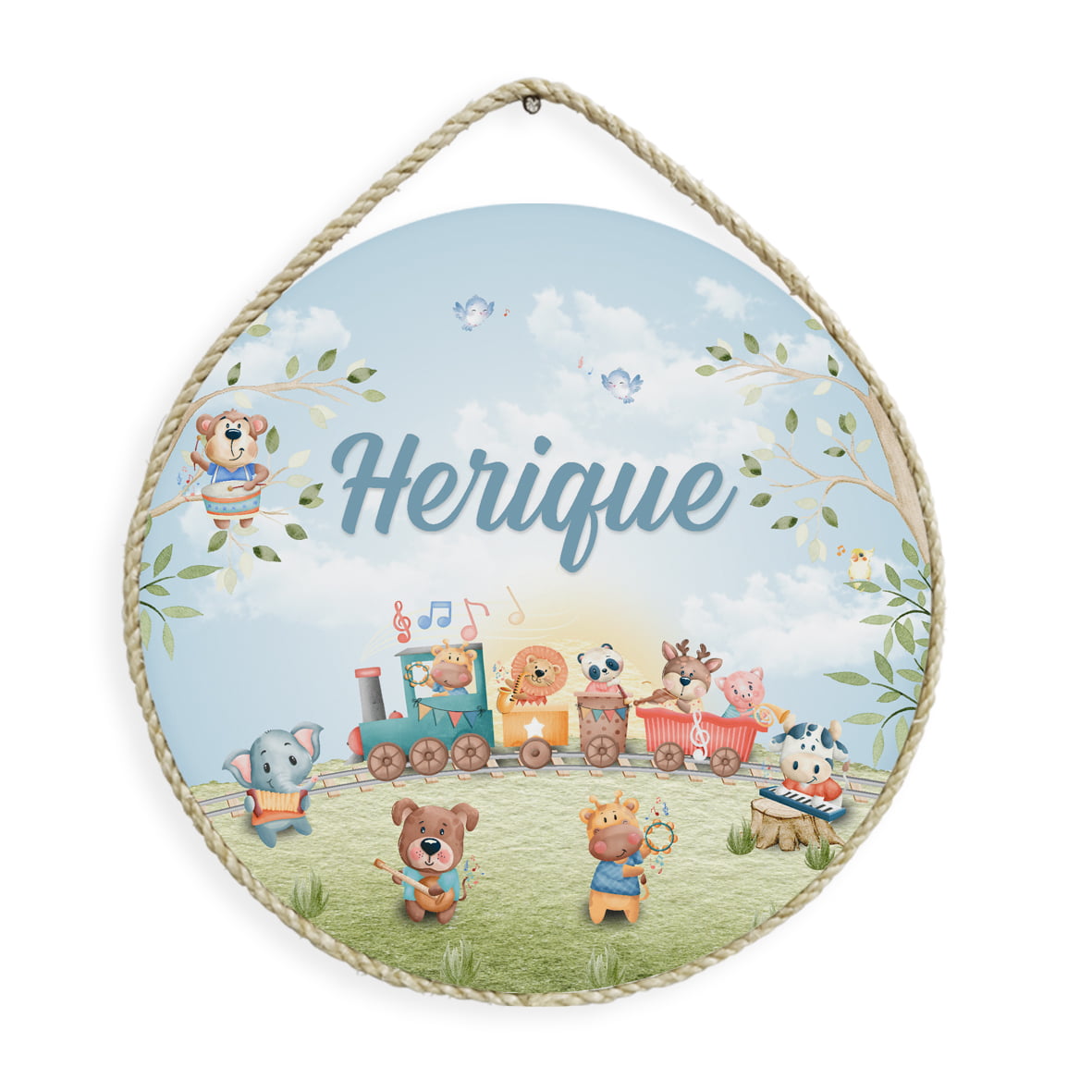 Porta Maternidade Personalizado – Mapa Mundi Azul e Branco Infantil - VR592