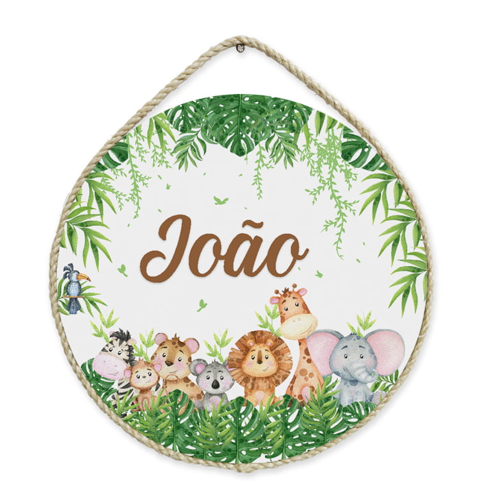 Porta Maternidade Personalizado Safári Folhagens Verde - PM341