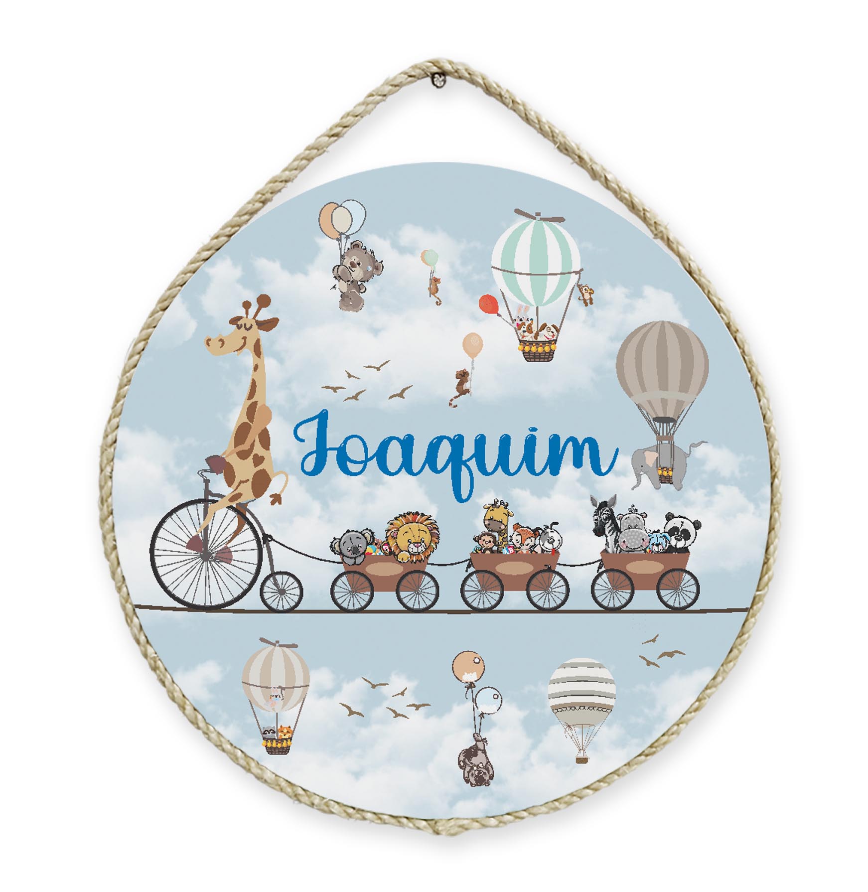 Porta Maternidade Personalizado Tema Safári para Bebê - PM01