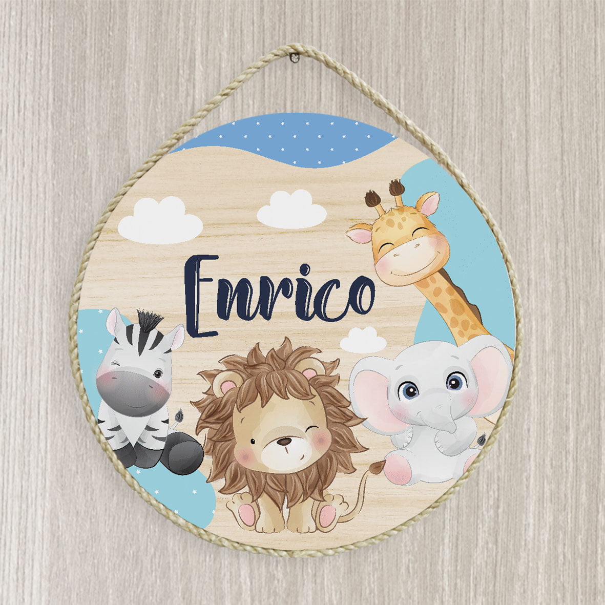 Porta Maternidade Personalizado Infantil Safari