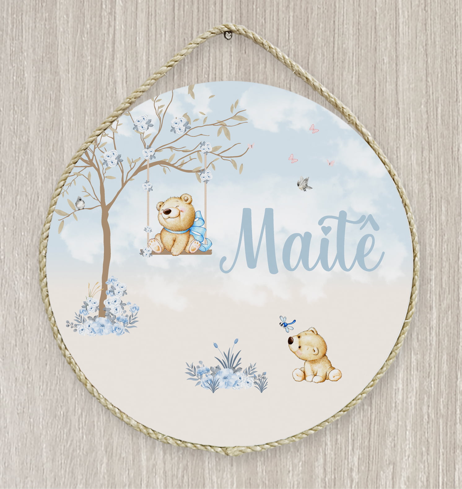 Porta Maternidade Personalizado Infantil Safári Bosque Menina