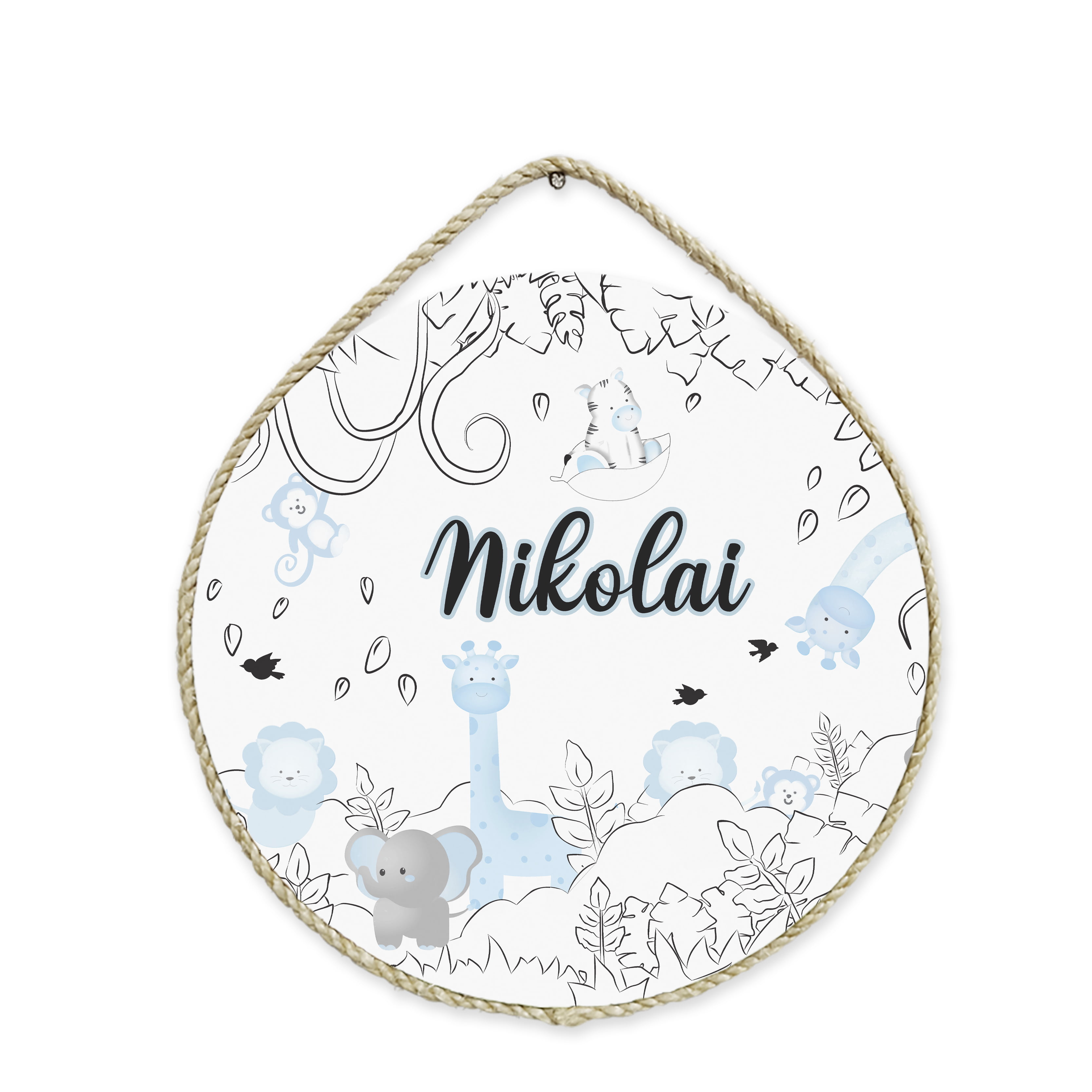 Porta Maternidade Personalizado – Safári Floresta para Bebê - Pm80