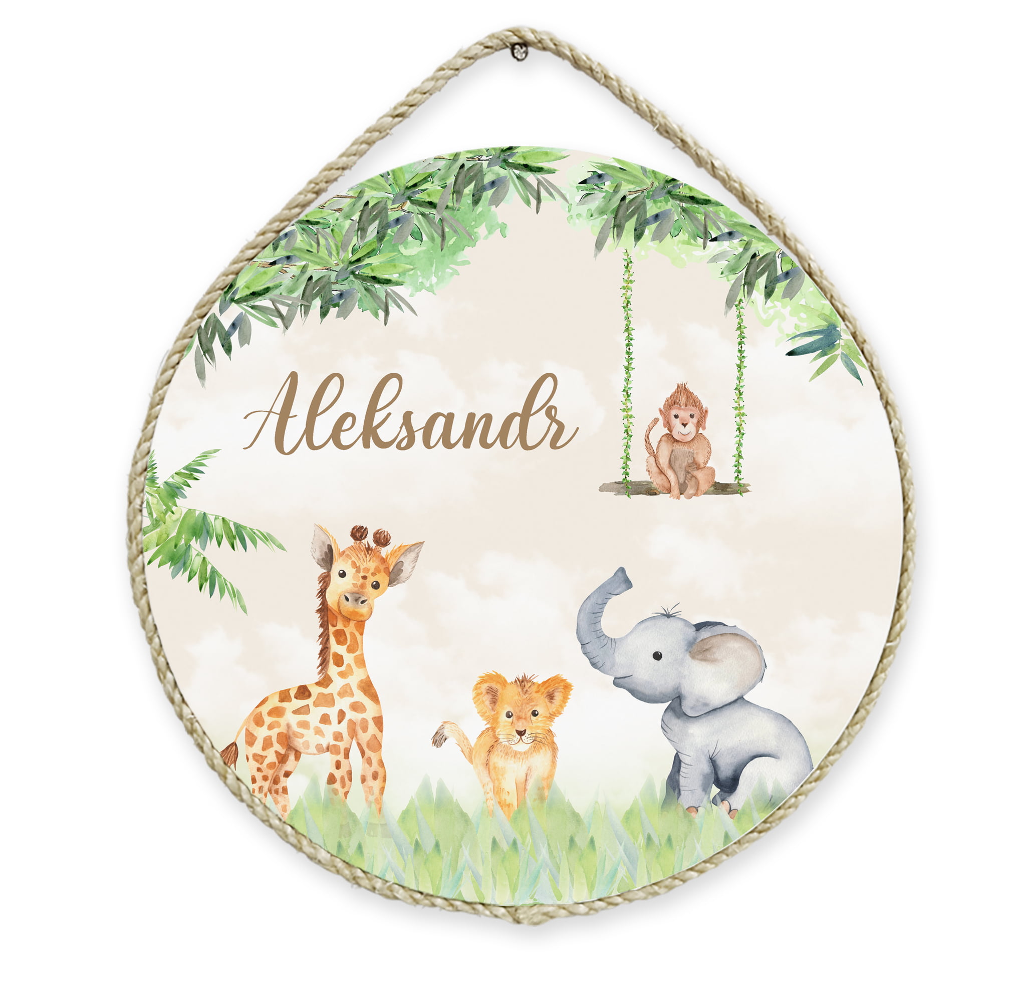 Porta Maternidade Safari Floresta Quarto Infantil Bebê - PM479