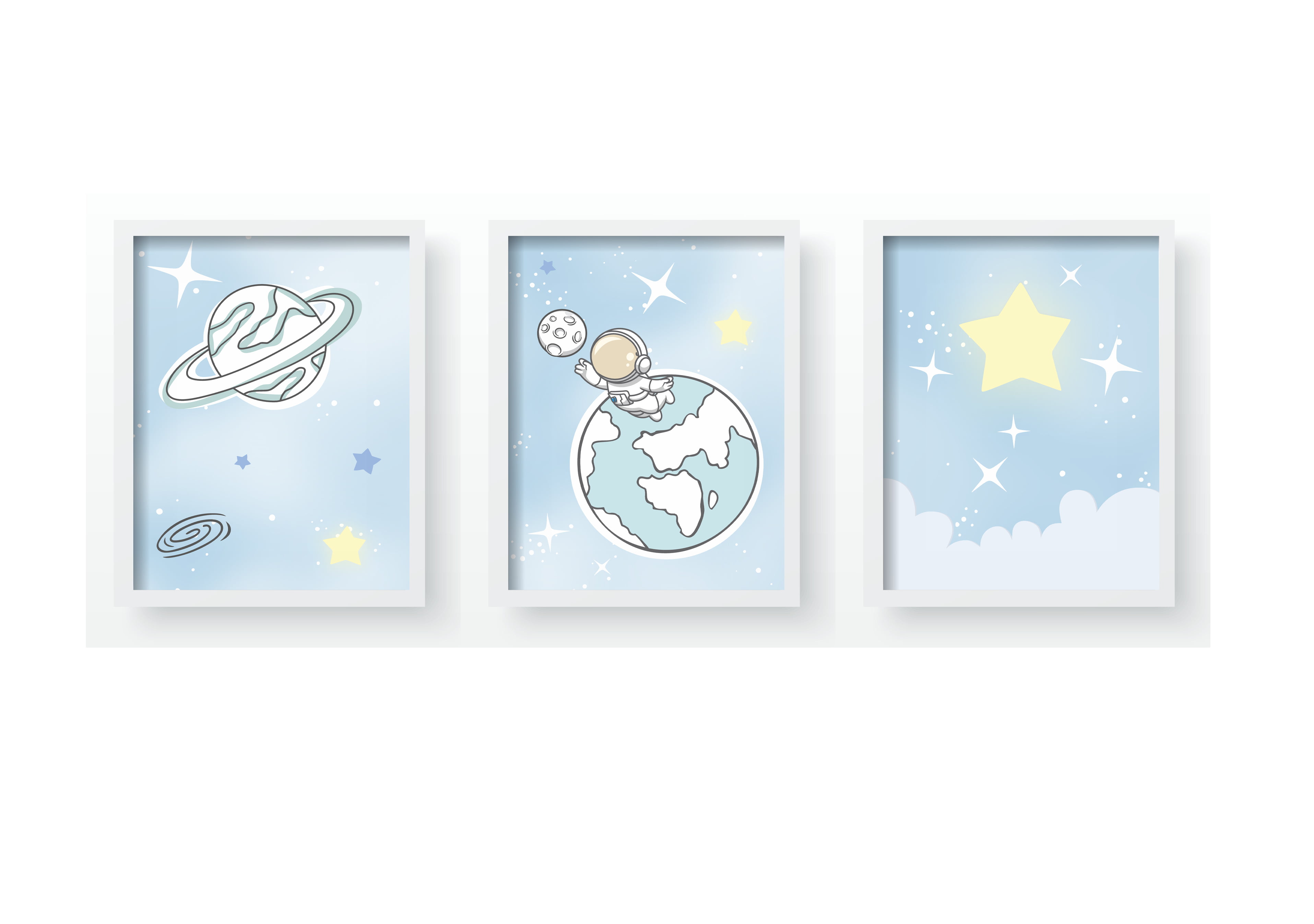 Quadro Decorativo Infantil Astronauta no Espaço QD463