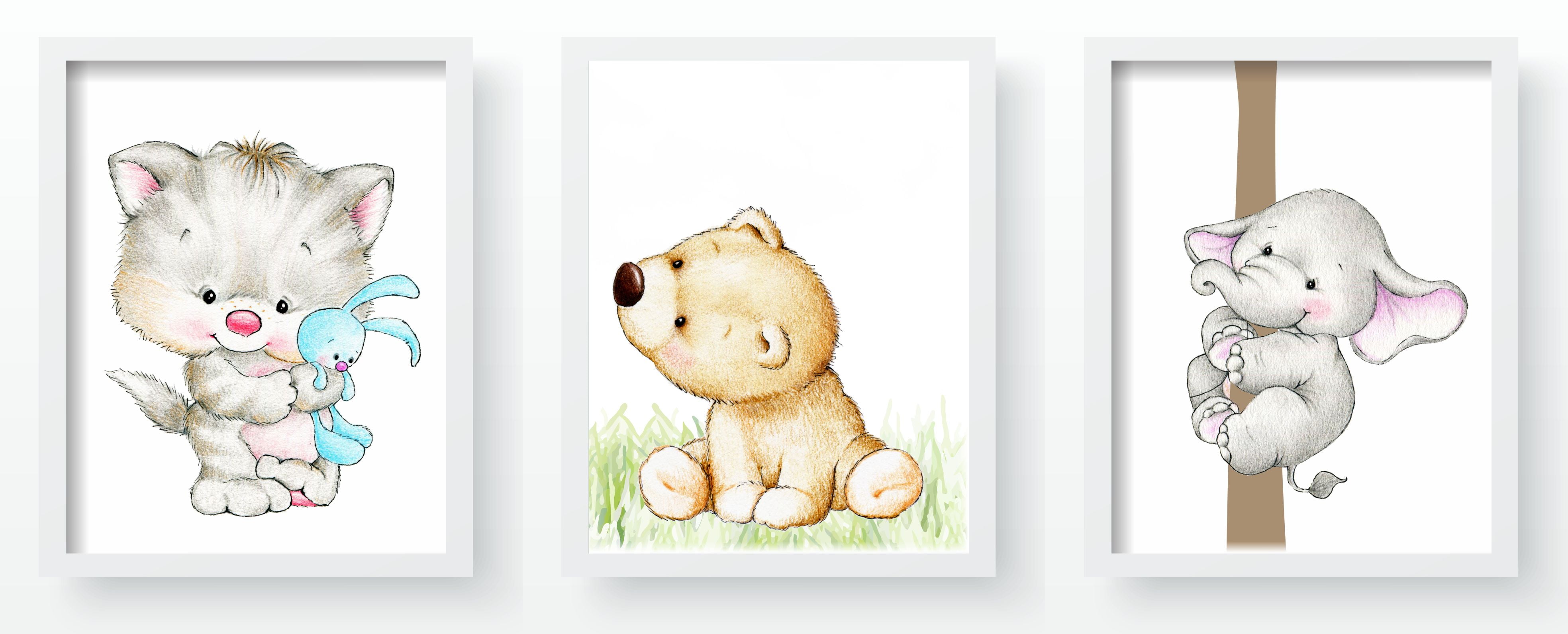 Quadro Decorativo Infantil Ursinho Safari 