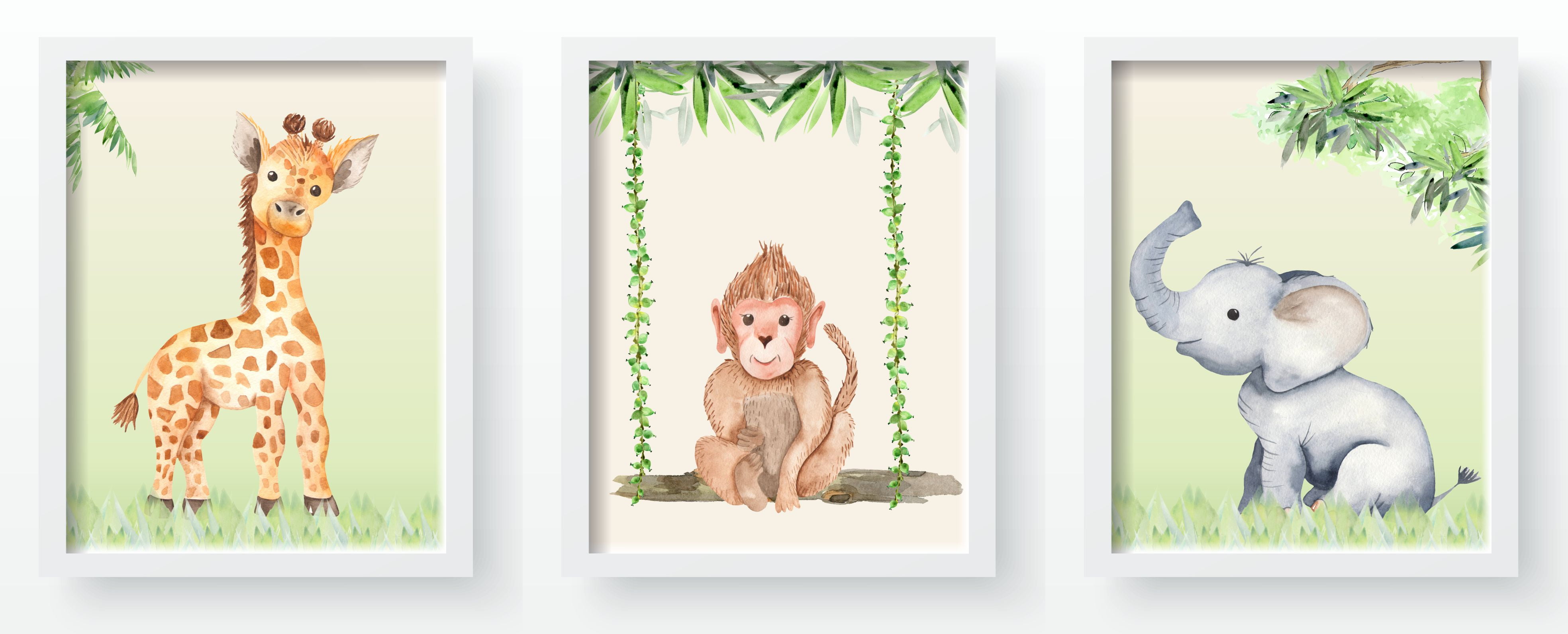 quadros safari baby para imprimir