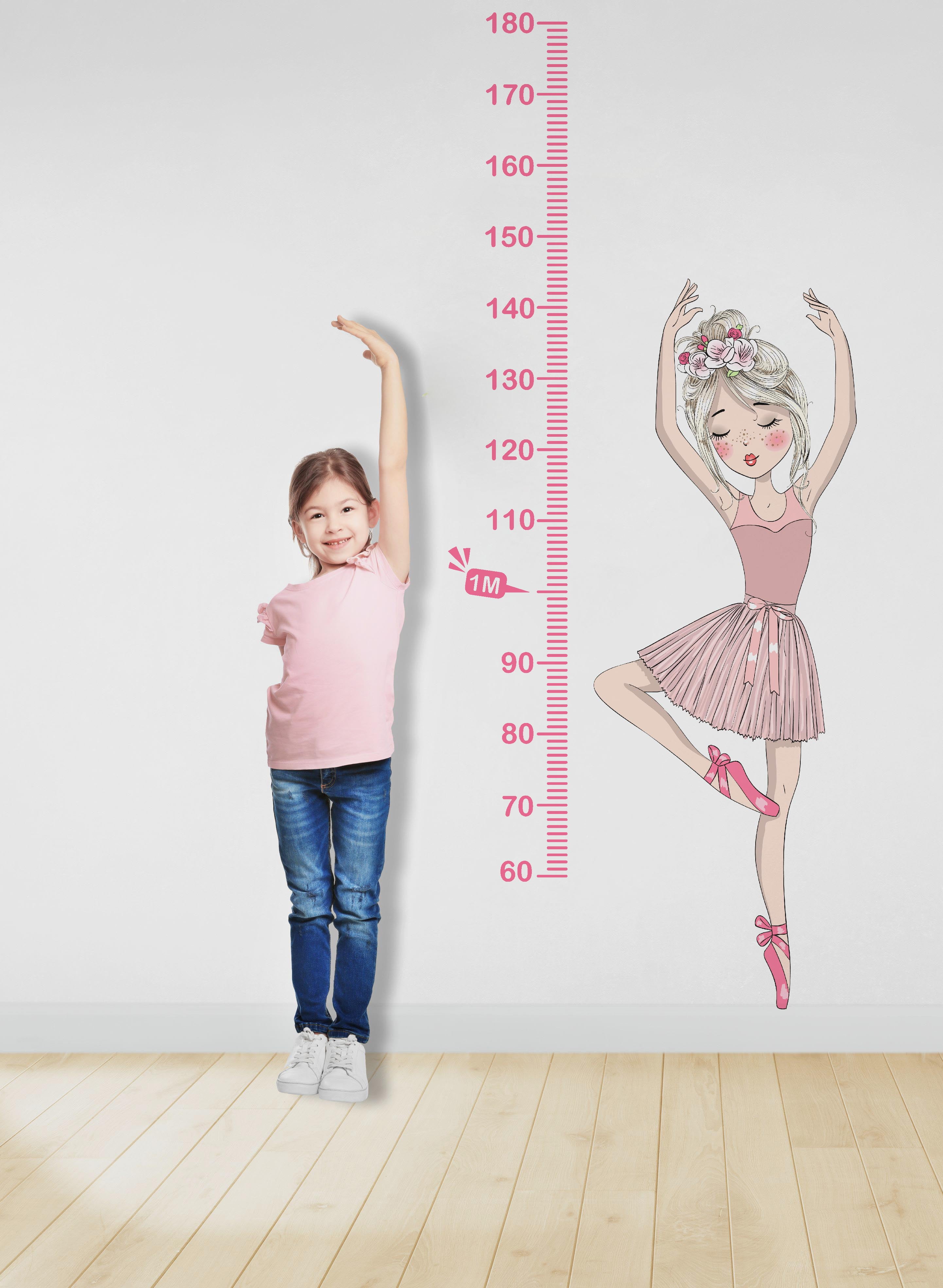 régua medidora bailarina rosa infantil