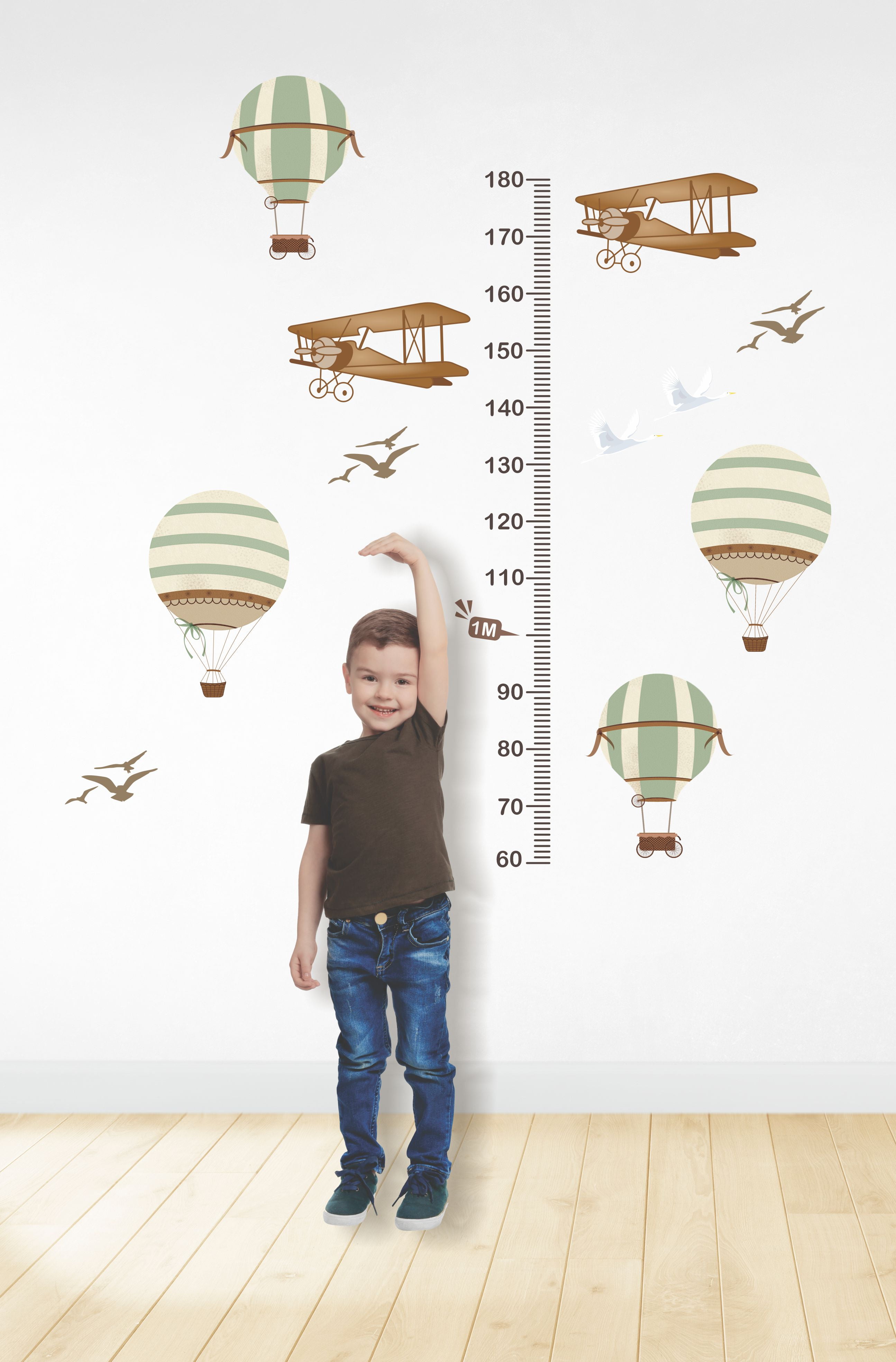 Régua do Crescimento Infantil Balões e Aviadores