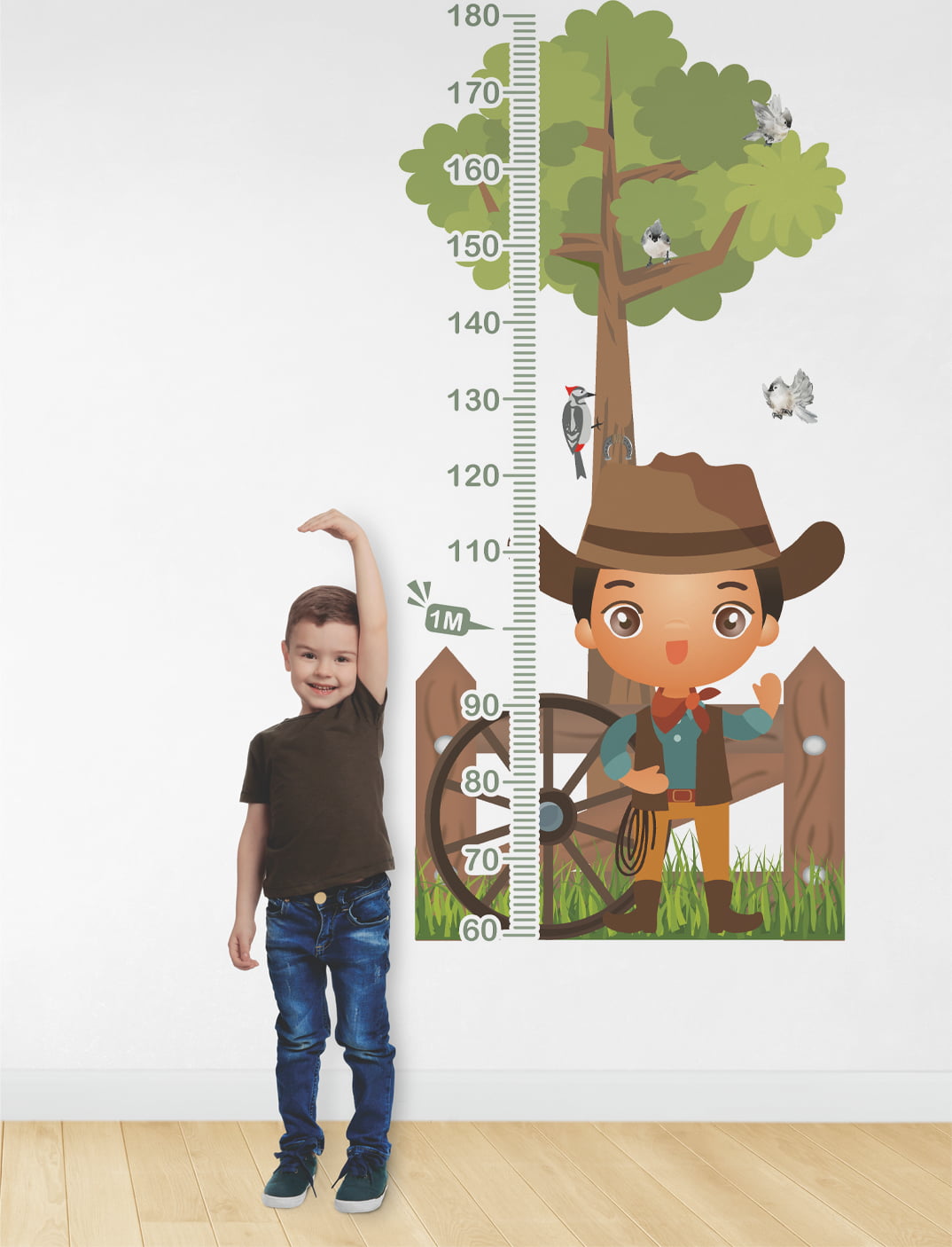 Régua de Crescimento Infantil Tema Cowboy com Cavalo - RG180