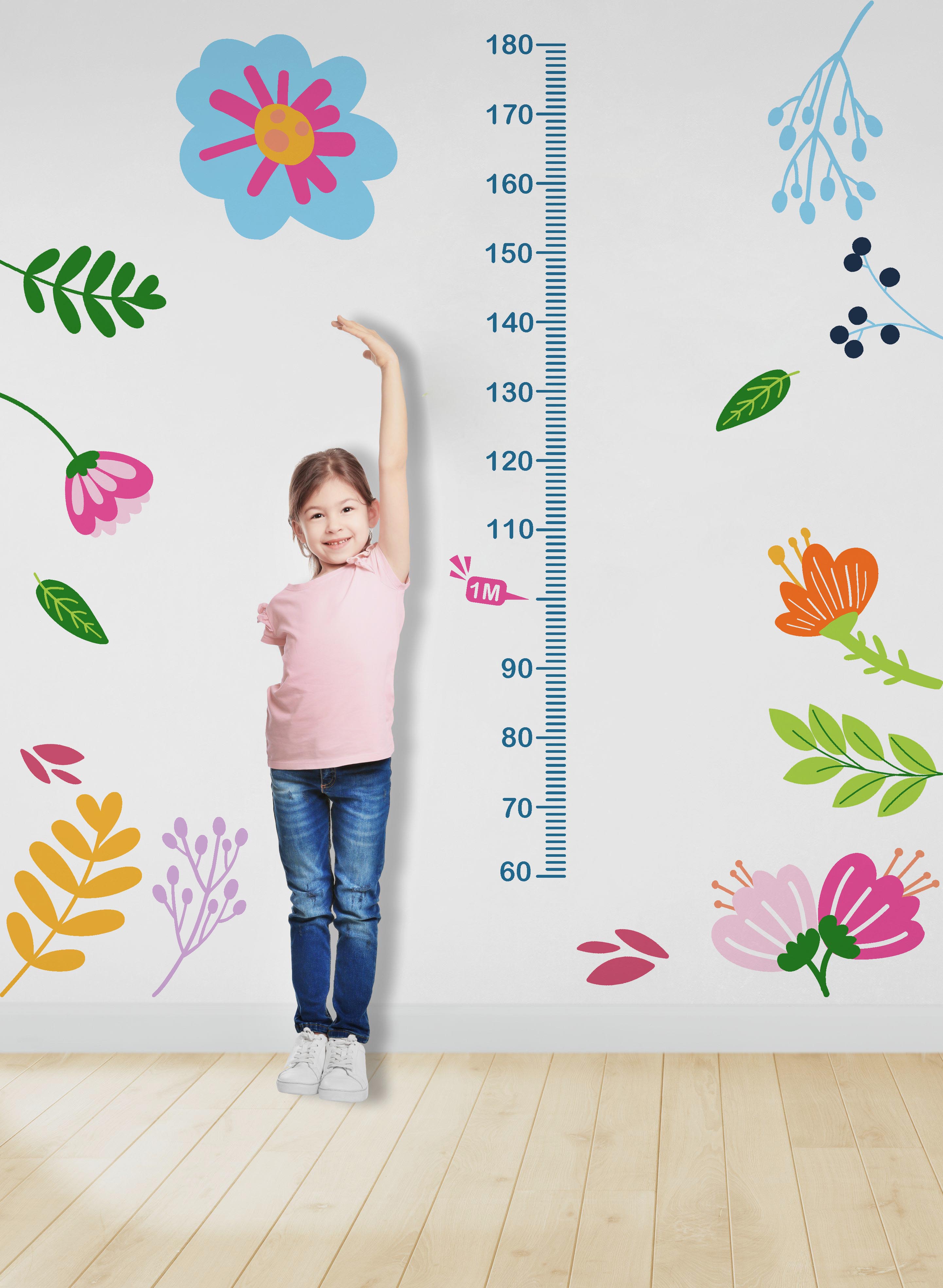 Régua do Crescimento Infantil Floral com Flores Lúdicas