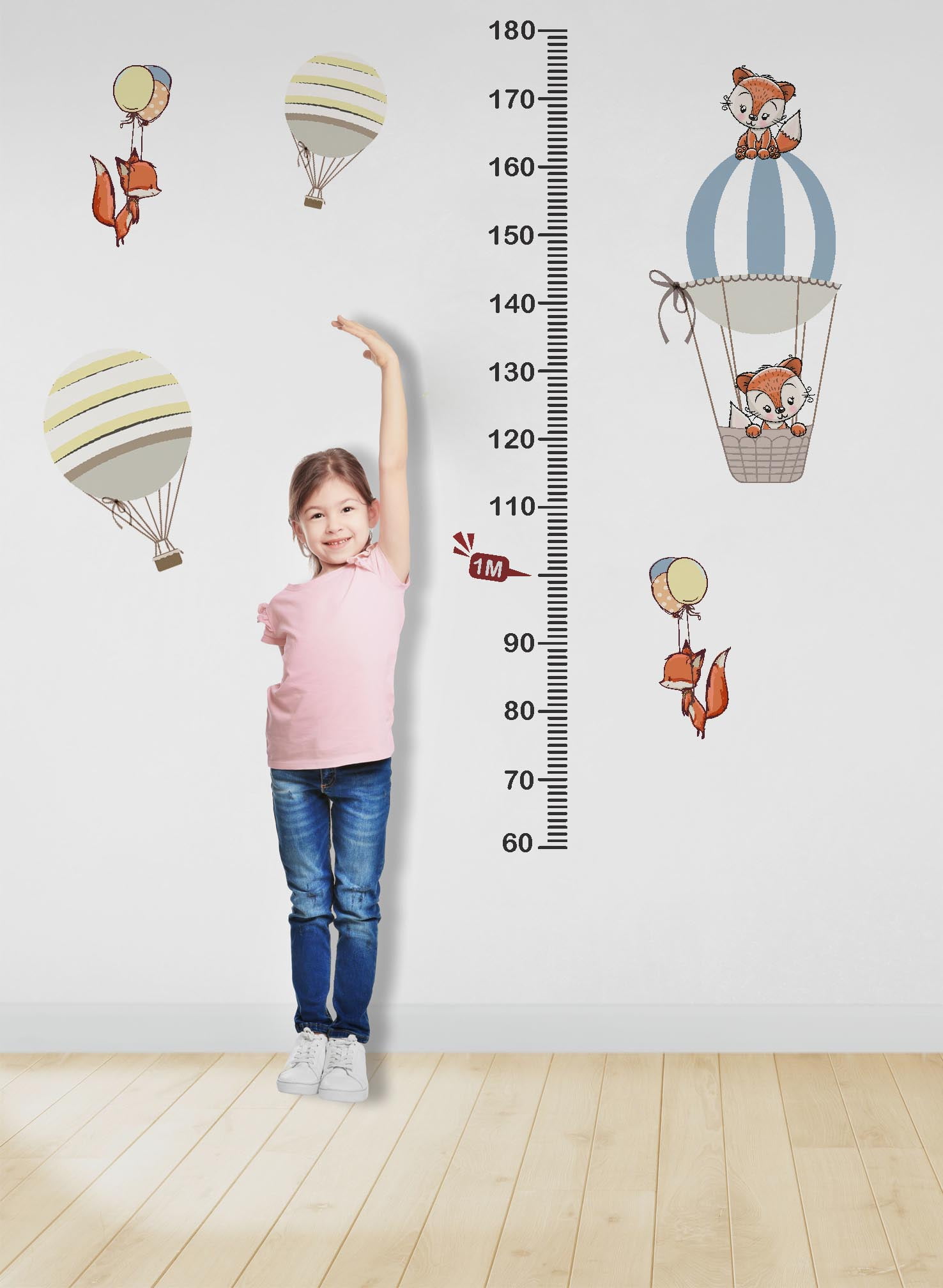 Régua do Crescimento Balões Raposa Infantil