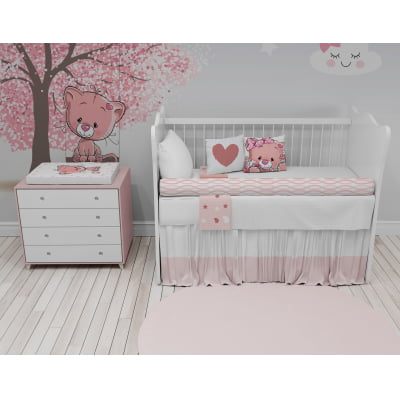 Kit Berço Enxoval de Bebê Gatinha no Balanço 23 PÇS - KT58