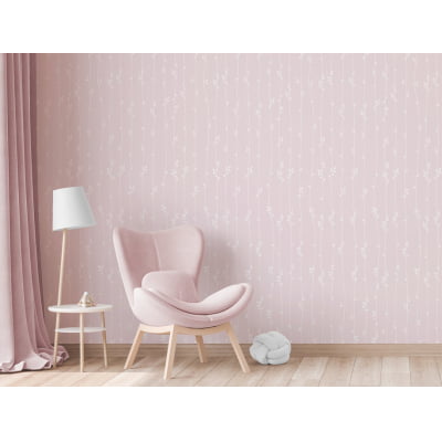 Papel De Parede Folhagens Menina Quarto Infantil Bebê VRC571 