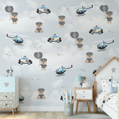 Papel de Parede Infantil Ursinho Policlal - VR384