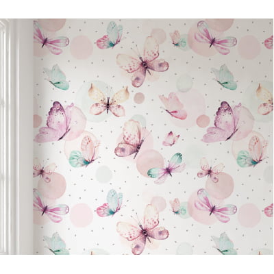 Papel de Parede Flores Jardim Suspenso Infantil Colorido Rolo 3m