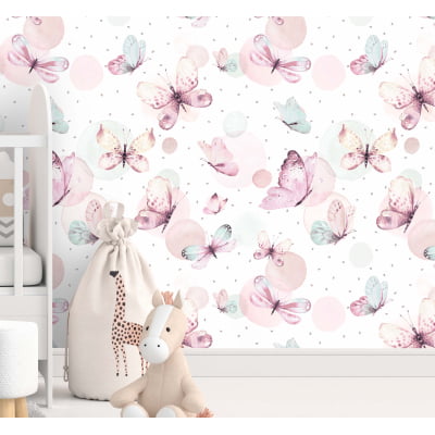 Papel de Parede Flores Jardim Suspenso Infantil Colorido Rolo 3m