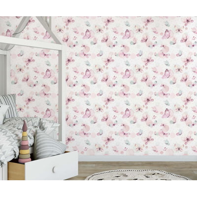 Papel de Parede Flores Jardim Suspenso Infantil Colorido Rolo 3m