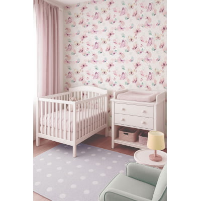 Papel de Parede Flores Jardim Suspenso Infantil Colorido Rolo 3m