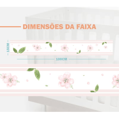 Faixa Decorativa Infantil Adesiva Flores Delicadas