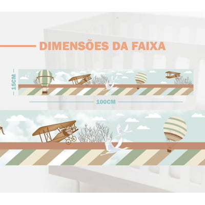 Faixa Decorativa Infantil Adesiva Aviões Verde Menino