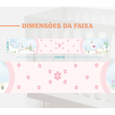 Faixa Decorativa Infantil Adesiva Lhama Cactos 