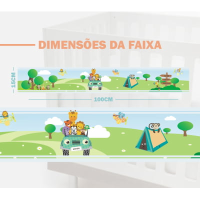 Faixa Decorativa Infantil Adesiva Safari Carro