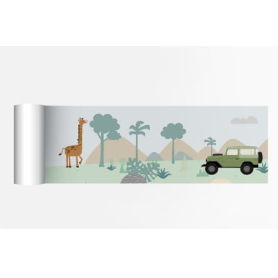 Faixa Decorativa Infantil Adesiva Safari Carro