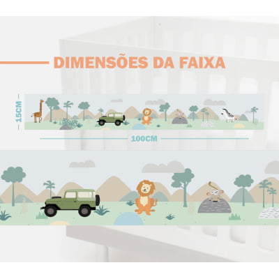 Faixa Decorativa Infantil Adesiva Safari Carro