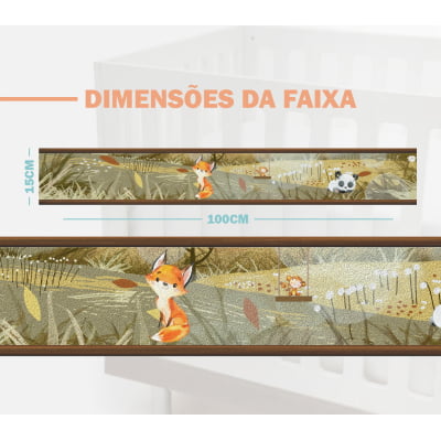 Faixa Decorativa Infantil Adesiva Safari Bosque Floresta