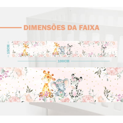 Faixa Decorativa Infantil Adesiva Safari Floral Animais