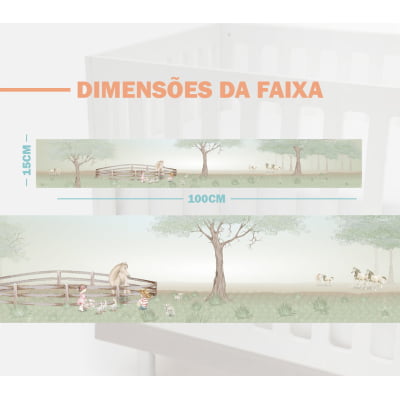 Faixa Decorativa Infantil Adesiva Fazenda Cavalos Campo