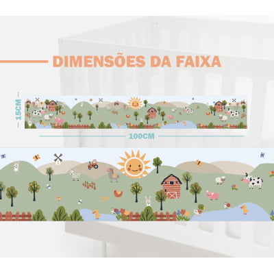 Faixa Decorativa Infantil Adesiva Fazenda Feliz Animais