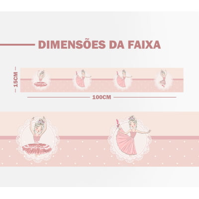 "Encante o quarto da sua menina com a Faixa Decorativa Infantil Adesiva Bailarinas Rosa! Com um design delicado e gracioso, ela cria um ambiente encantador e elegante. Fácil de aplicar, perfeita para deixar o espaço ainda mais especial!"