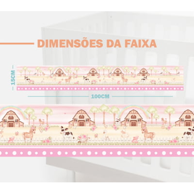 Faixa Decorativa Infantil Adesivo Fazenda Feliz Rosa