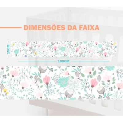 Faixa Decorativa Infantil Adesiva Floral Menina Colorida