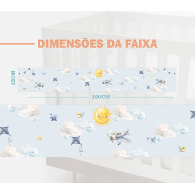 Faixa Decorativa avião céu azul passarinhos infantil- FX721