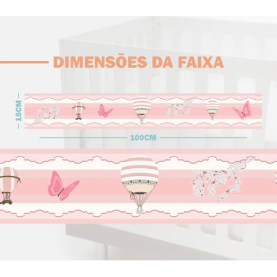 Faixa Decorativa Infantil Adesiva Borboletas Rosa Gato