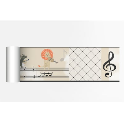 Faixa Decorativa Infantil Animais Música Instrumentos cifras musicais - FX24