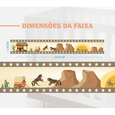 Faixa Decorativa Infantil Bebê Cowboy Cavalo Fazendinha FX431