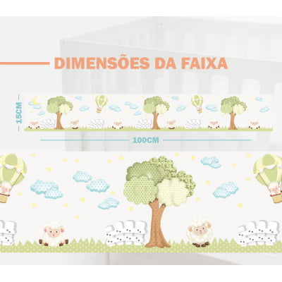 Faixa Decorativa Infantil Bebê ovelhinhas floresta balão quarto Fx458