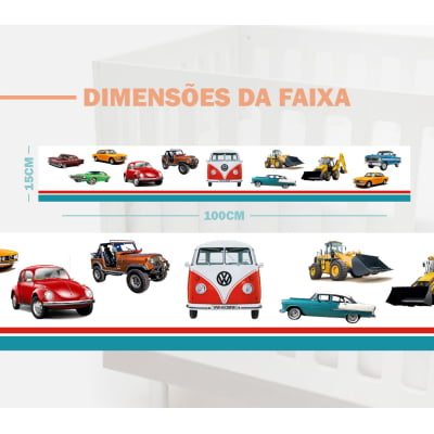 Faixa Decorativa Infantil Bebê Papel de Parede Mapa Mundi Carros - FX68