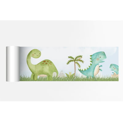 Faixa Decorativa Infantil Bebê Papel de Parede Safari Dinossauros - FX274