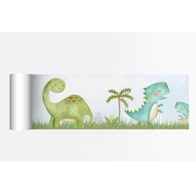 Faixa Decorativa Bebê Papel de Parede Safari Dinossauro