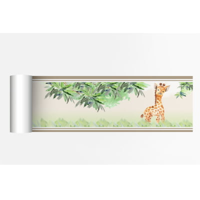 Faixa Decorativa Infantil Bebê Papel de Parede Safari Natureza - FX79