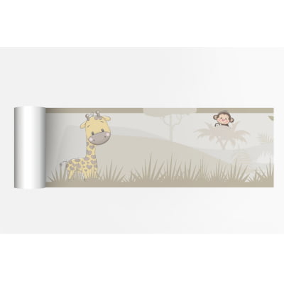 Faixa Decorativa Infantil Bebê Papel de Parede Safari Savana Baby- FX391